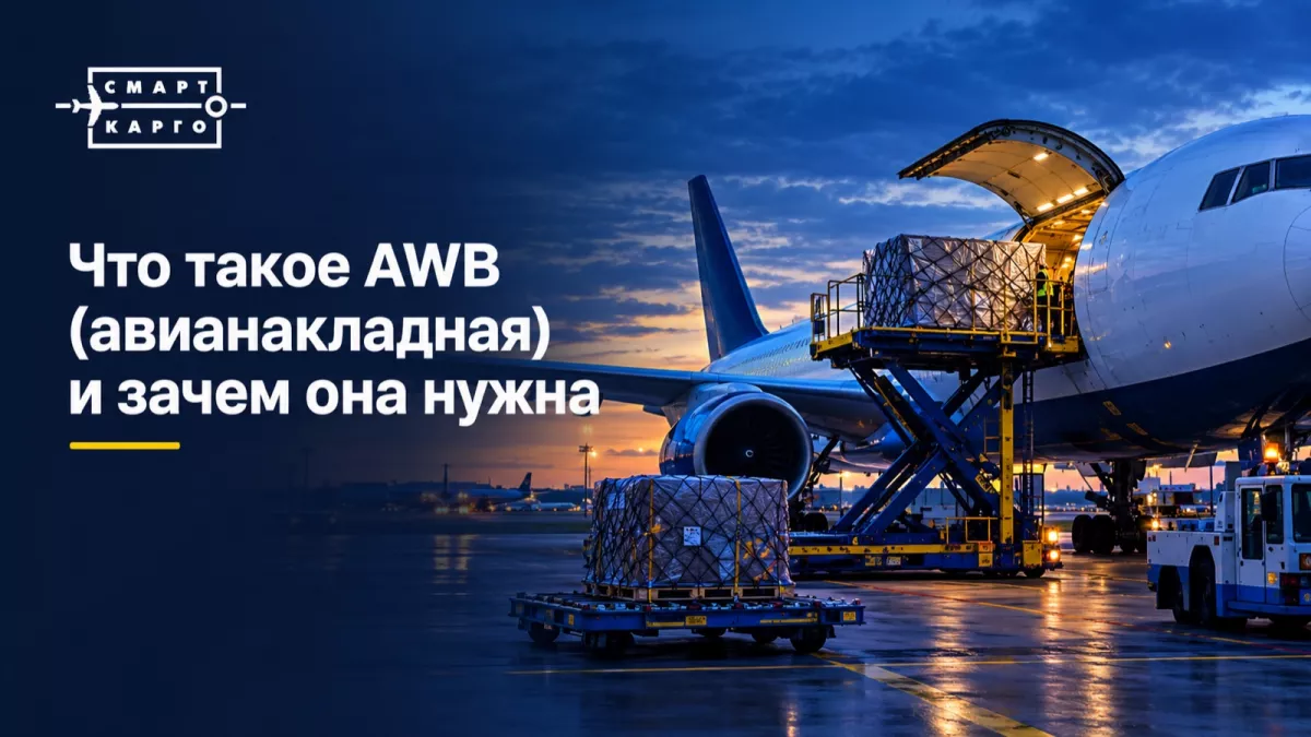 Погрузка груза в грузовой самолёт в аэропорту на закате